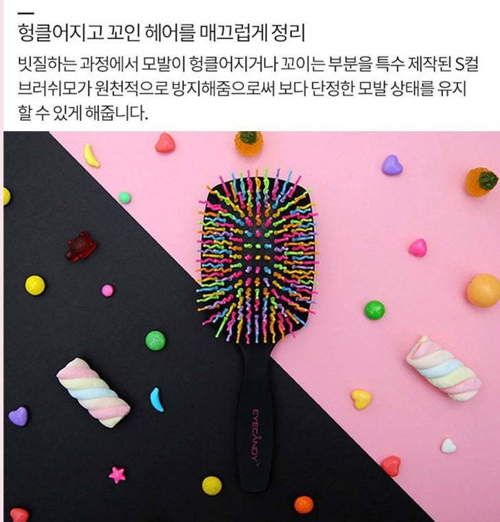 Eyecandy Rainbow Volume S Paddle Brush / Black