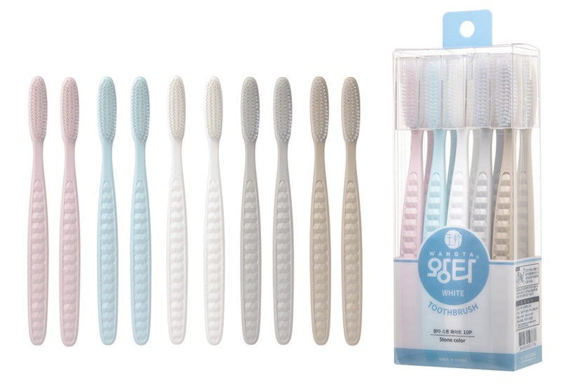 Wangta Toothbrush 10 pack / Stone White 왕타칫솔 10개입