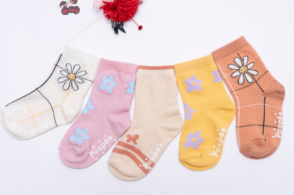 Girls Socks 5 pack / 여아 유아동 한국산 양말 5종 세트 / 데이지