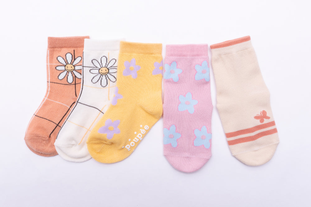 Girls Socks 5 pack / 여아 유아동 한국산 양말 5종 세트 / 데이지